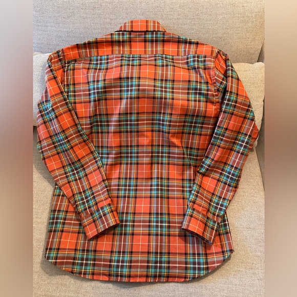 Neiman Marcus Vibrant Plaid Button Down Shirt - Picture 5 of 8